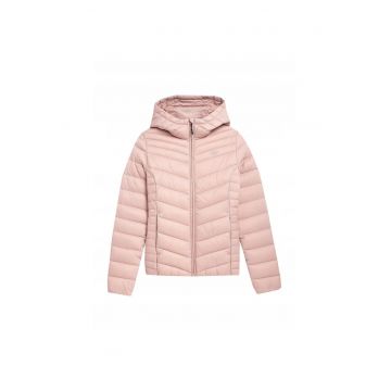 Jacheta de puf pentru femei  - 4E - F095 - Roz -