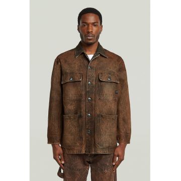 Jacheta din denim cu buzunare frontale Chore