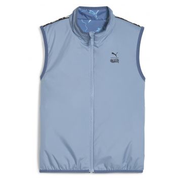 Vesta reversibila cu logo - Albastru azur/Albastru petrol