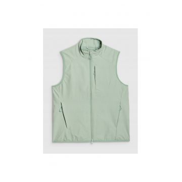 Vesta sport dama  verde - poliester - guler ridicat -