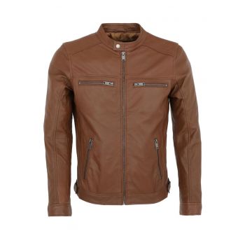 Geaca barbati  neagra - piele - croiala clasica - fara model - sezon toamna