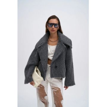 Geaca dama -  Textil - Gri carbune