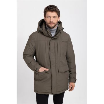 Geaca de iarna impermeabila cu gluga detasabila - barbati -  J-Heros - Maro