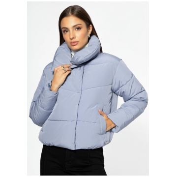 Geaca puffer dama  albastra - matlasata - poliester