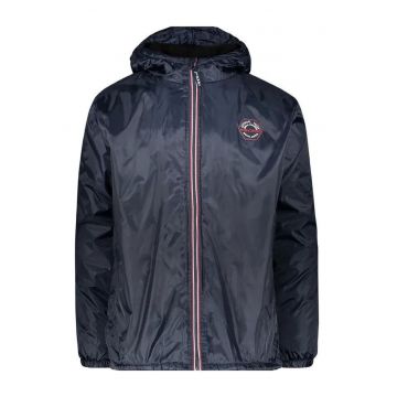 Jacheta barbati  neagra - poliester - cu gluga - captusita - cu