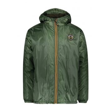 Jacheta barbati  primavara - verde - poliester - cu gluga - captusita