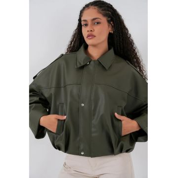 Jacheta dama - HiCCUP - Kaki - Textil