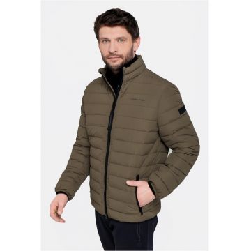 Jacheta de tranzitie matlasata - guler ridicat - sac de compresie - fibra Sorona -  J-Benz - Maro