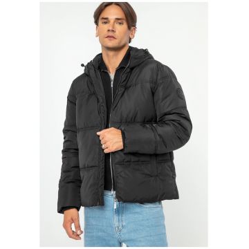 Jacheta matlasata barbati -  monograma neagra - poliester - negru