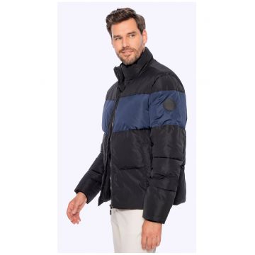 Jacheta matlasata barbati -  neagra si bleumarin - poliester