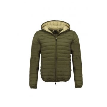 Jacheta matlasata  kaki - 100% poliester - cu buzunare - pentru barbati - set de toamna-primavara