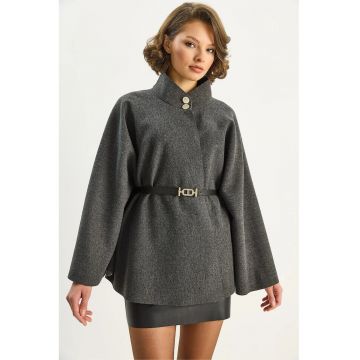 Paltoane -  Femei - LUCCI Teksturime palto e butonencar phandlo - Gri carbune -