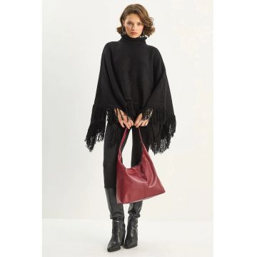 Paltoane -  Femei - LUCCI Turtleneck Poncho - Negru -