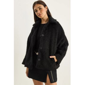 Palton dama  fleece - negru