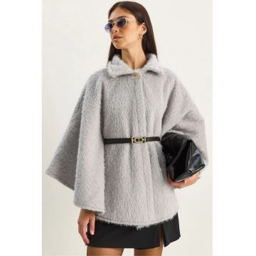 Palton supradimensionat dama -  textil - gri -