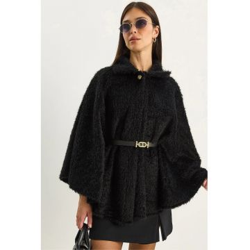 Palton supradimensionat dama  textil - negru -