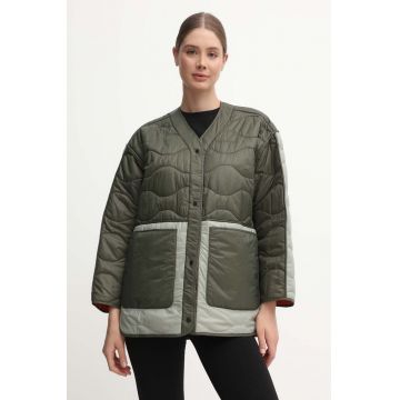Peak Performance geaca cu doua fete Quilted femei, culoarea portocaliu, de tranzitie, oversize