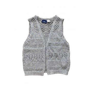 Vesta baieti  melange gri - bumbac si poliester - stil casual