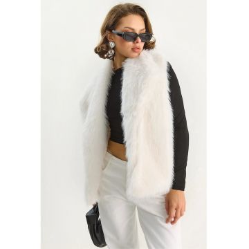Vesta - HiCCUP - Ecru - Blana artificiala