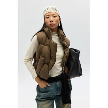 Vesta Puffer -  Laila - verde kaki - textil -