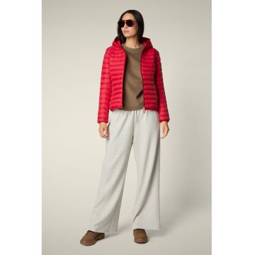 Geaca cu gluga si aspect matlasat