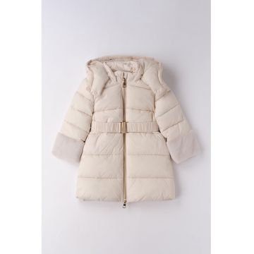 Geaca cu vatelina - curea si detalii de blana sintetica