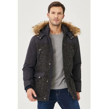 Geaca din amestec de lana cu buzunare multiple