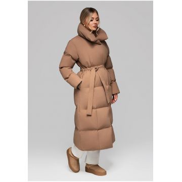 Geaca lunga matlasata cu curea  OW-JALJ-0104