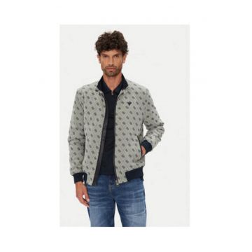 Jacheta bomber din amestec de bumbac cu model logo