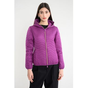 Jacheta cu gluga si aspect matlasat