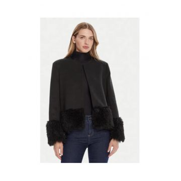 Jacheta de tranzitie dama -  neagra - poliester/viscoza