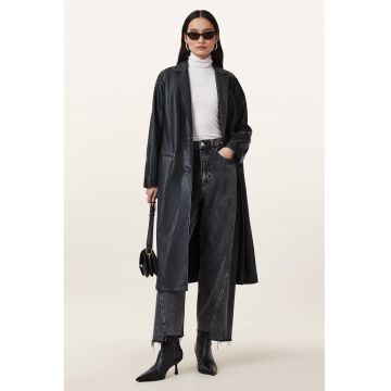 Palton lung de piele Aire