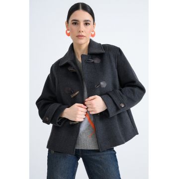 Trenci din amestec de lana - Gri antracit