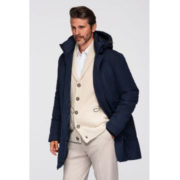 Geaca lunga cu buzunare cu clapa