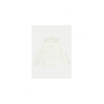 Geaca matalasata cu print logo