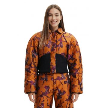 Geaca matlasata din jacquard cu imprimeu  x Maitrepierre