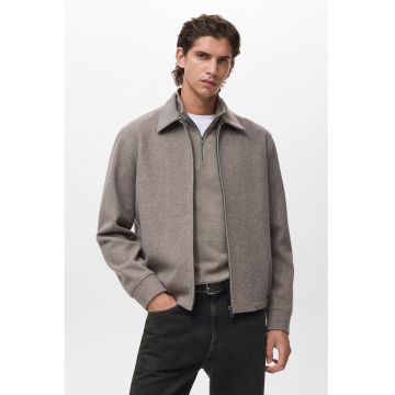 Jacheta-camasa cu maneci cazute - Grej