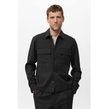 Jacheta din amestec de lana cu guler ascutit