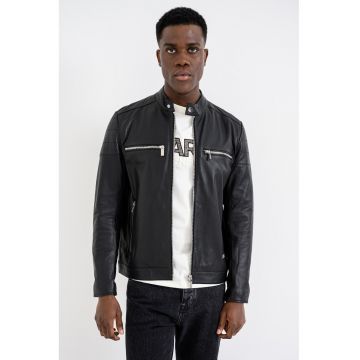 Jacheta din piele cu fermoar