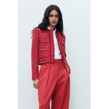 Jacheta din tuid cu model uni