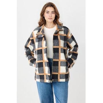 Jacheta in carouri cu buzunare laterale