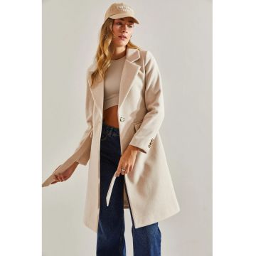 Palton dama -  bej natural - bumbac - Bej Natural