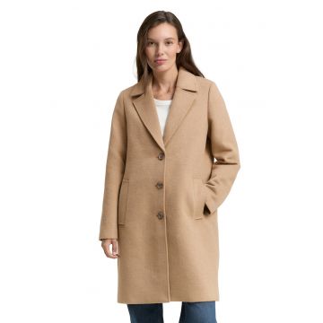 Palton din amestec de lana cu nasturi - Bej