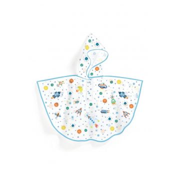 Pelerina pentru ploaie rachete - marimea M - 90 x 59 cm - 5-7 ani -