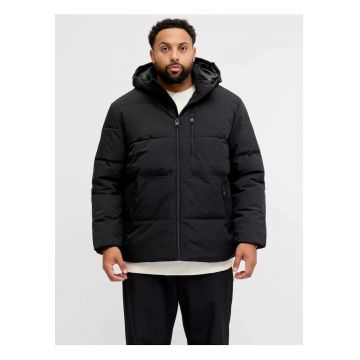 Plus Geaca barbati cu gluga - 2 buzunare oblice si croiala Regular fit