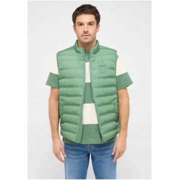 Vesta Barbati -  Dublin - Regular Fit - Fara Maneci - Fermoar - Design Simplu - 3 Buzunare - Poliester - M INTL - Verde