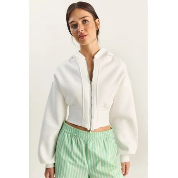 cu gluga - alb - jerseu