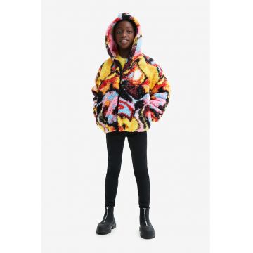 Geaca cu gluga si imprimeu abstract