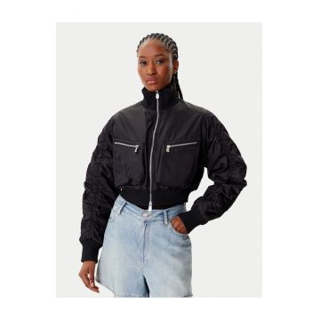 Geaca dama  bomber - negru - textil