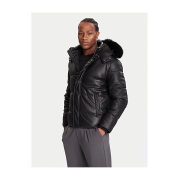 Geaca de iarna barbati  negru - material impermeabil -